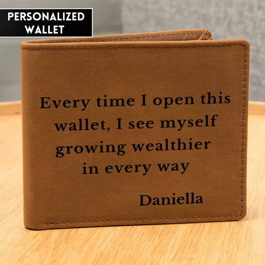 [Almost Sold Out] Personalized Growing Wealthier Everyday Leather Wallet