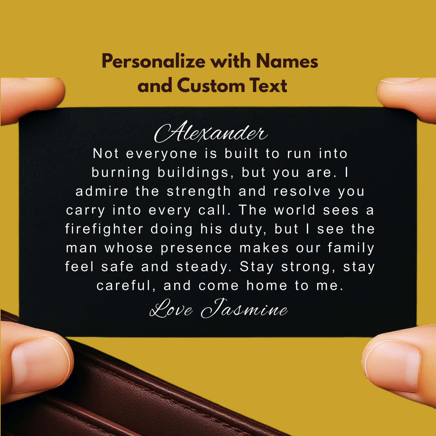 Custom Firefighter Metal Wallet Card, Personalized Firefighter Gift, Fireman Firefighter Graduation Gift, Dad Retirement Wallet Card Gift
