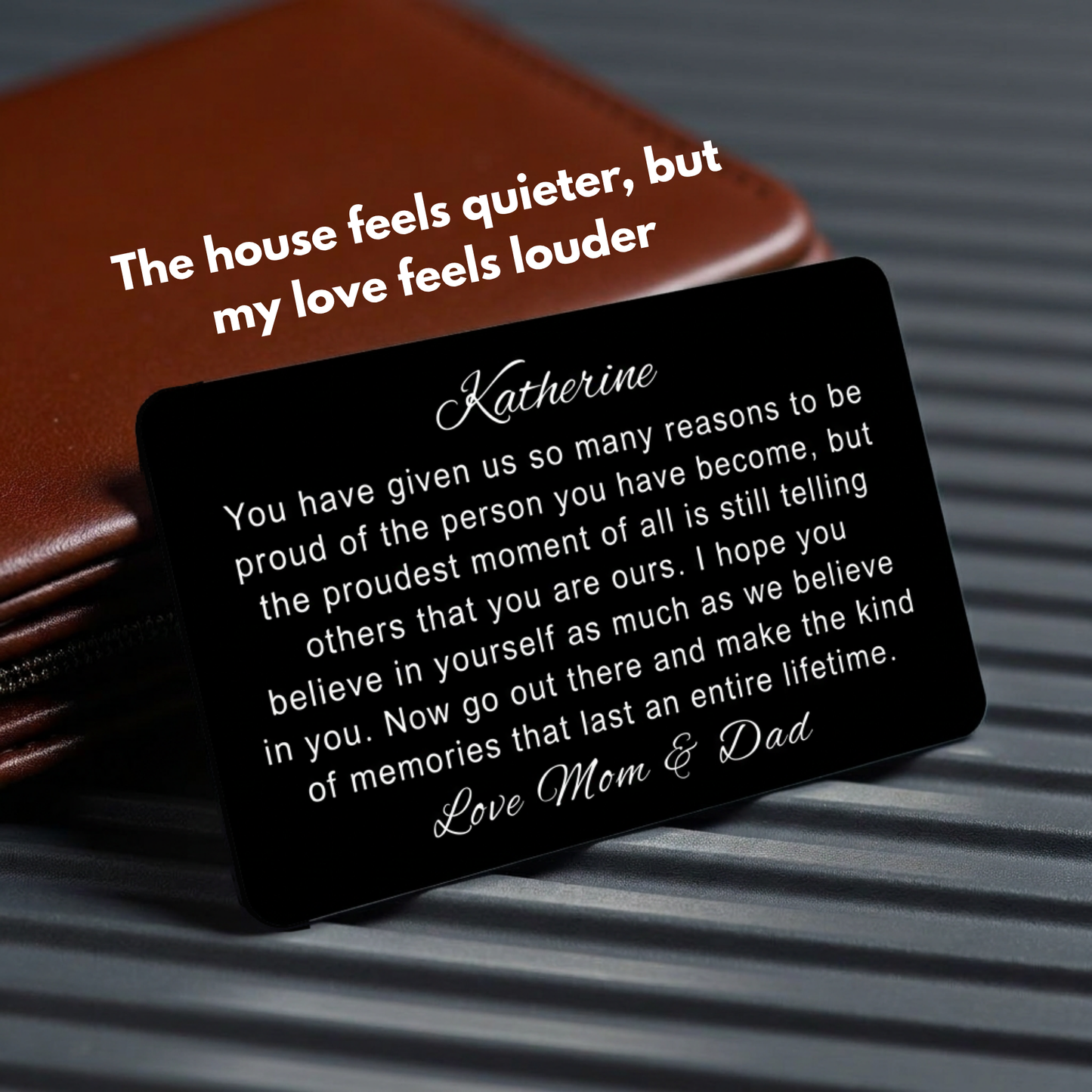 College Bound Personalized, Gift From Mom, Metal Wallet Card Gift For College Dorm, Gift Going To College From Dad For Son Daughter Going Away