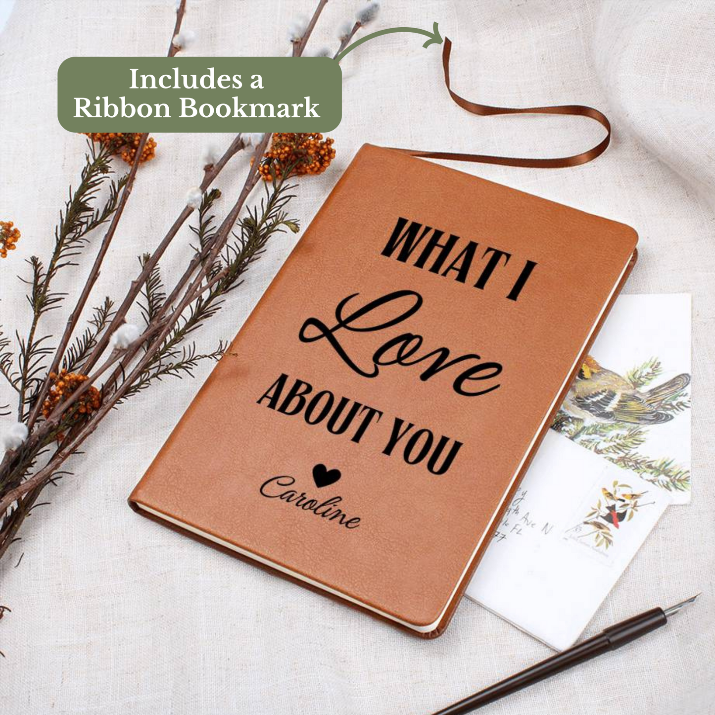 [Almost Sold Out] Personalized Graphic Leather What I Love About You Journal