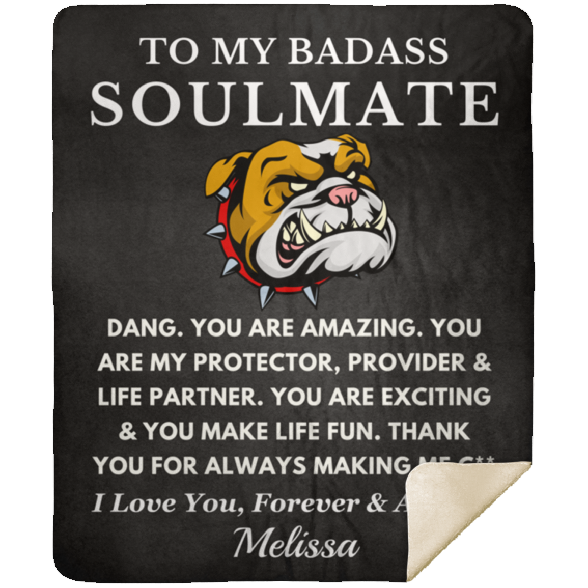 Almost Sold Out - Soulmate Bulldog Black Blanket