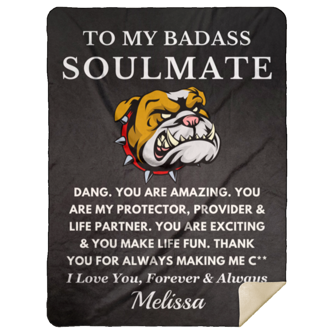 Almost Sold Out - Soulmate Bulldog Black Blanket