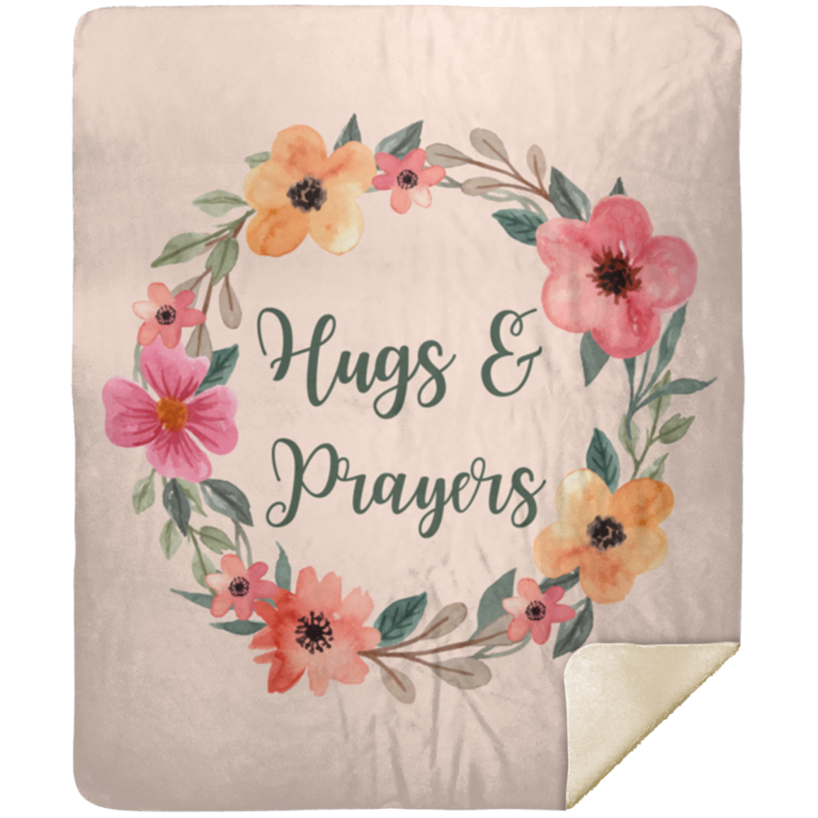 50% OFF SALE - HUGS AND PRAYERS BLANKET - COZY FLEECE/PREMIUM SHERPA BLANKET