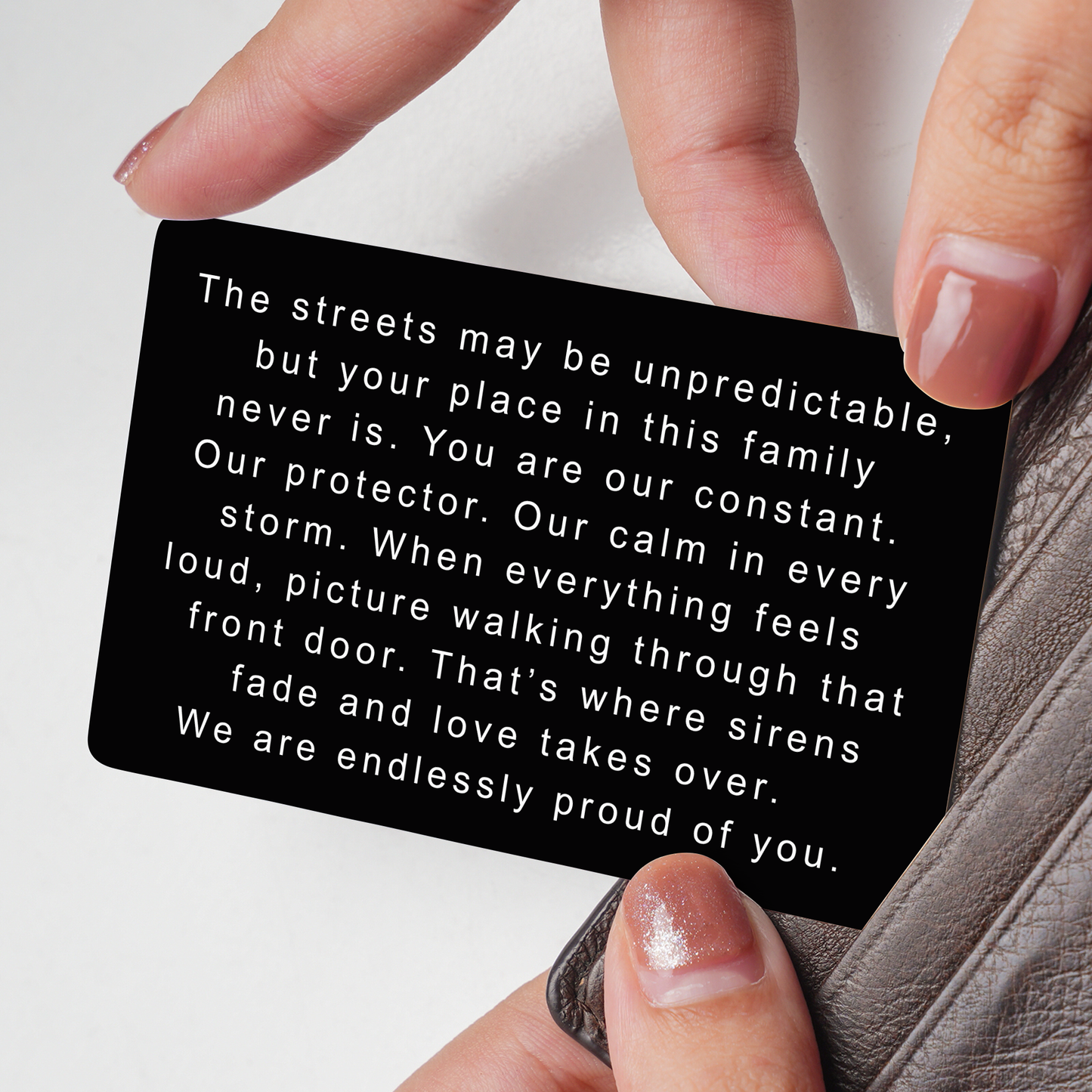 Personalized Military Going Away Gift, Soldier Metal Wallet Card, Deployment Encouragement, Army Navy Graduation Insert Metal Inspirational