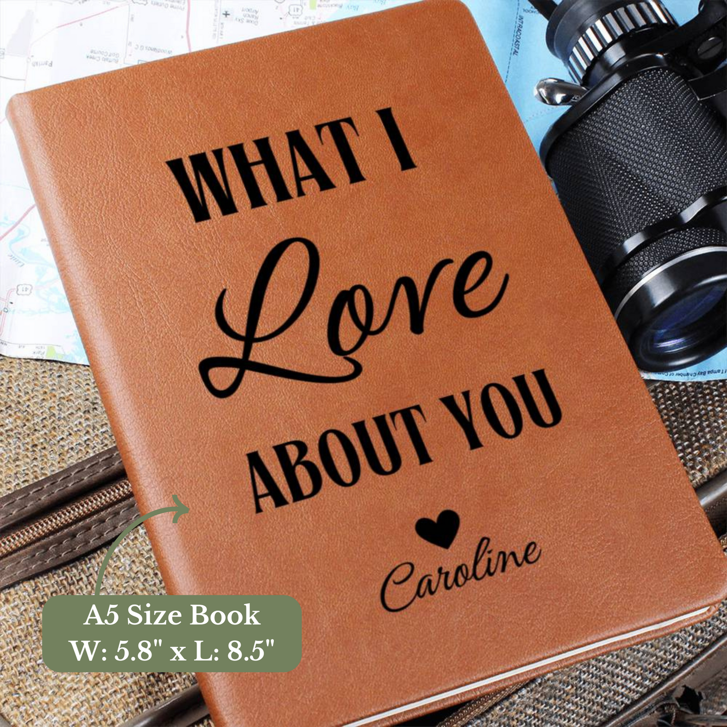 [Almost Sold Out] Personalized Graphic Leather What I Love About You Journal