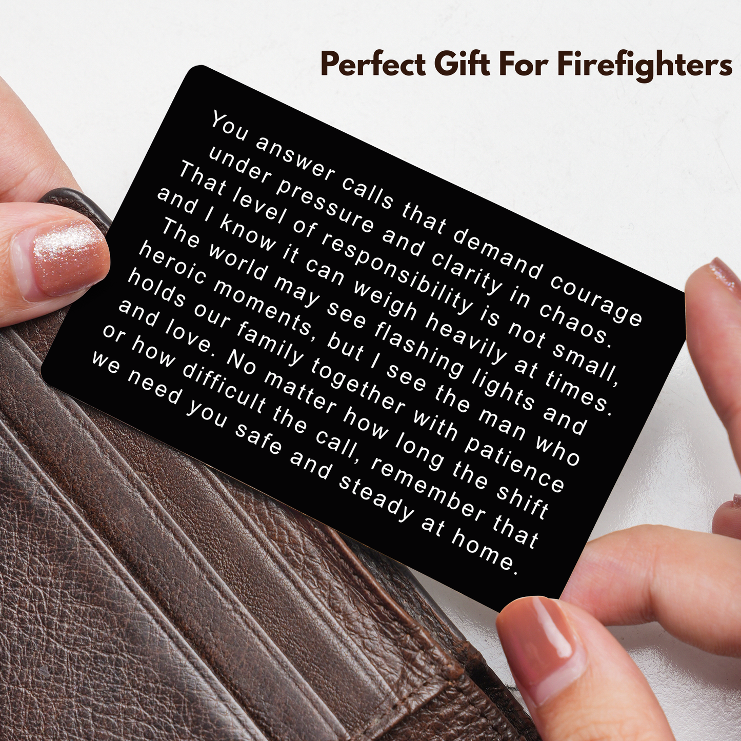 Custom Firefighter Metal Wallet Card, Personalized Firefighter Gift, Fireman Firefighter Graduation Gift, Dad Retirement Wallet Card Gift