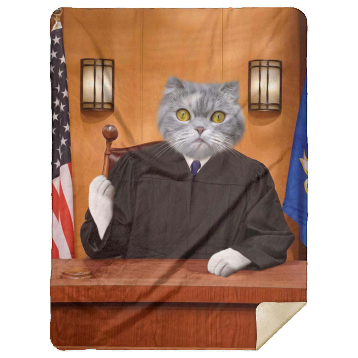 50% OFF SALE -PERSONALIZED CAT JUDGE BLANKET - COZY FLEECE/PREMIUM SHERPA BLANKET