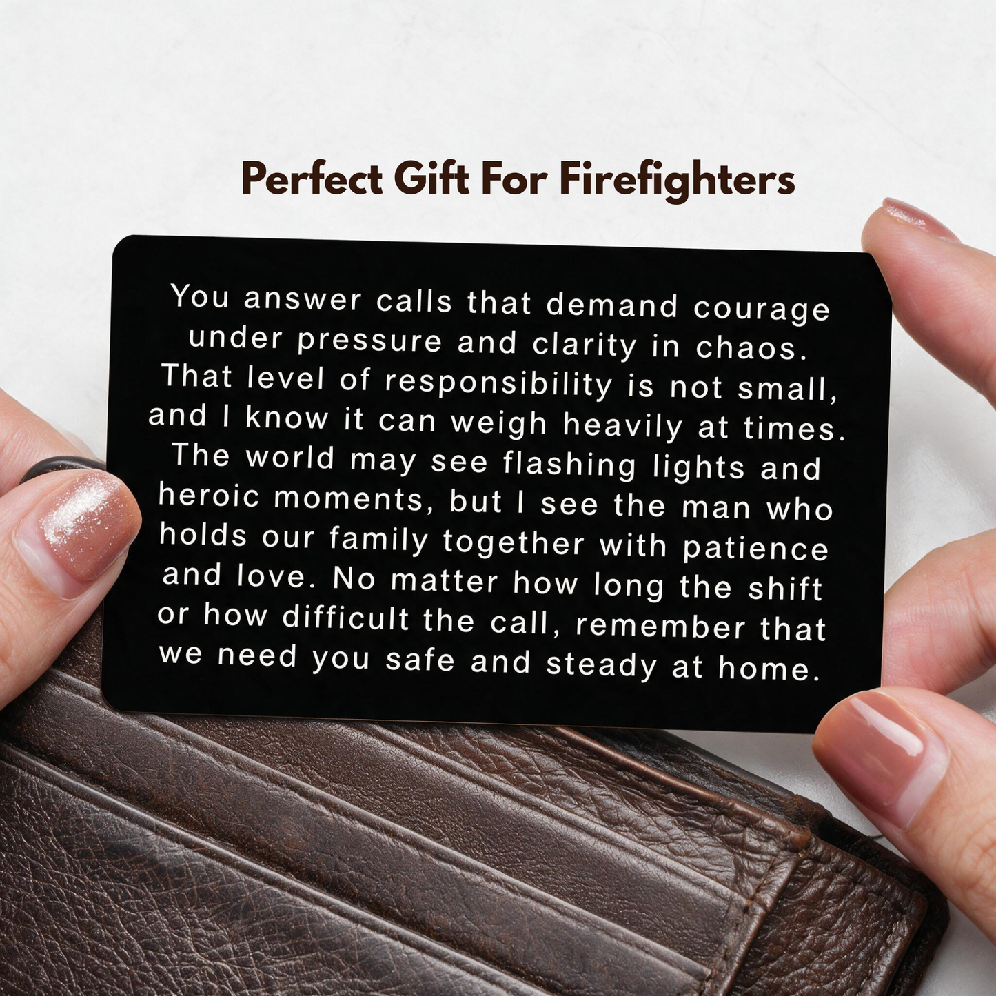 Custom Firefighter Metal Wallet Card, Personalized Firefighter Gift, Fireman Firefighter Graduation Gift, Dad Retirement Wallet Card Gift