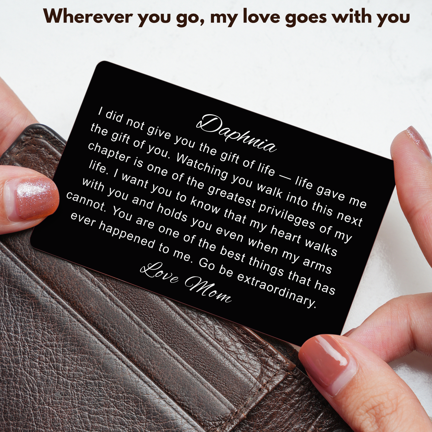 College Bound Personalized, Gift From Mom, Metal Wallet Card Gift For College Dorm, Gift Going To College From Dad For Son Daughter Going Away