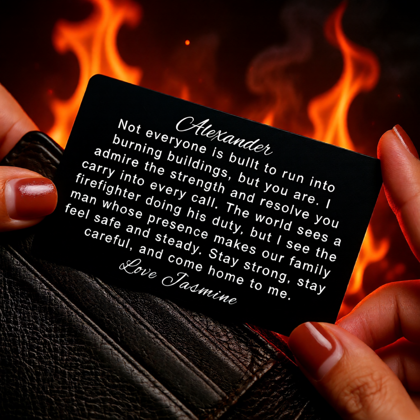 Custom Firefighter Metal Wallet Card, Personalized Firefighter Gift, Fireman Firefighter Graduation Gift, Dad Retirement Wallet Card Gift