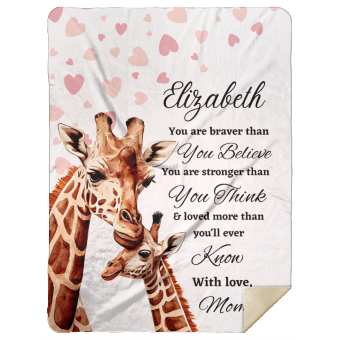 50% OFF SALE - GIRAFFE MOM AND BABY - COZY FLEECE/PREMIUM SHERPA BLANKET