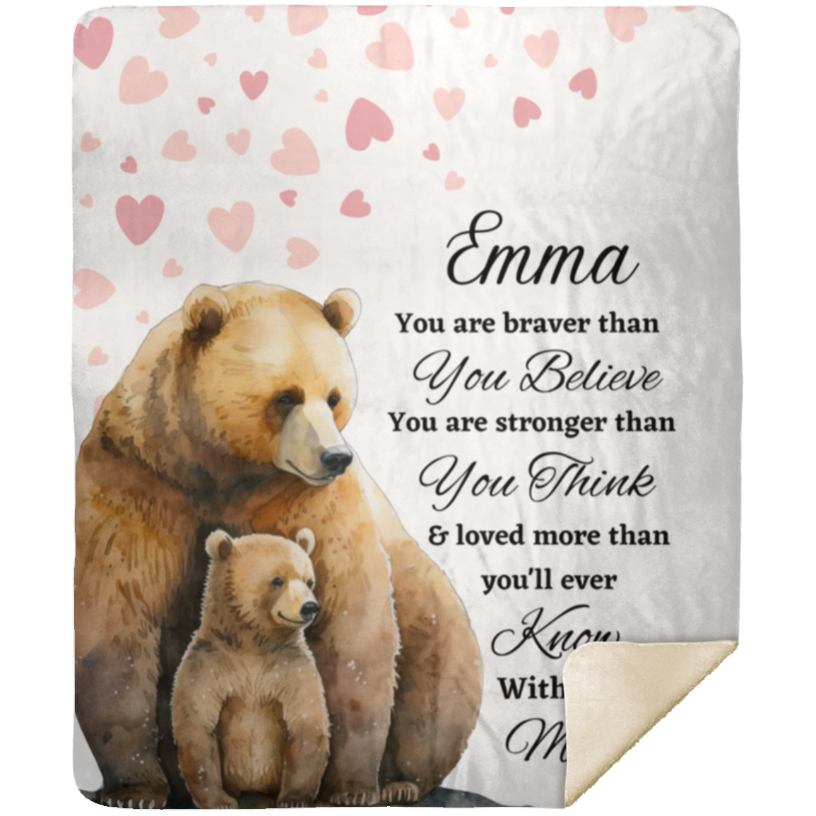 50% OFF SALE - BEAR MOM AND BABY BLANKET - COZY FLEECE/PREMIUM SHERPA BLANKET