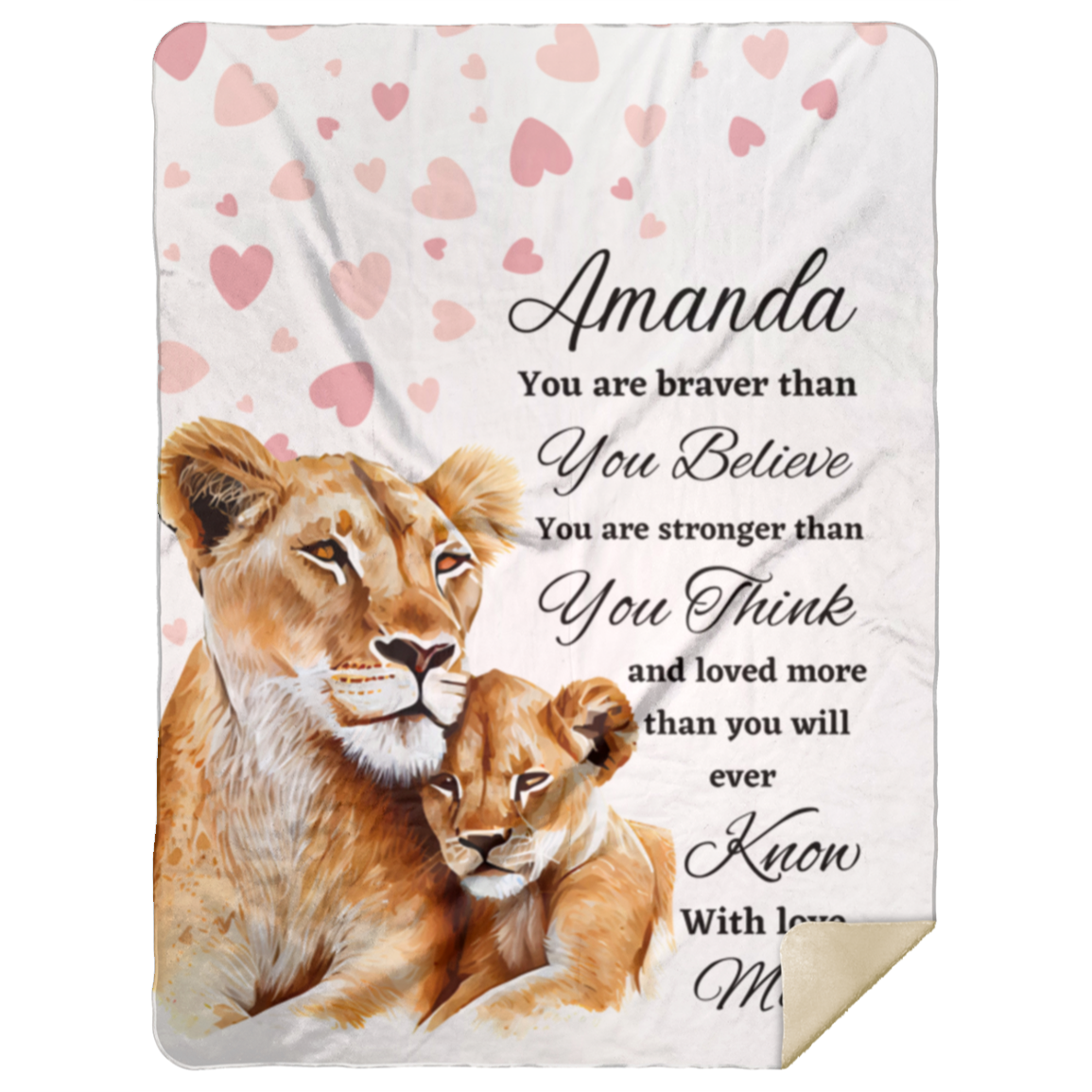 50% OFF SALE - LIONESS MOM AND BABY BLANKET - COZY FLEECE/PREMIUM SHERPA BLANKET