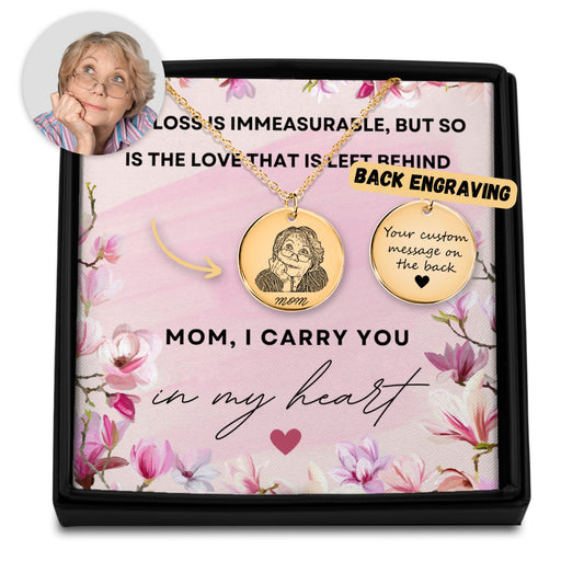 Mom Memorial Portrait Pendant