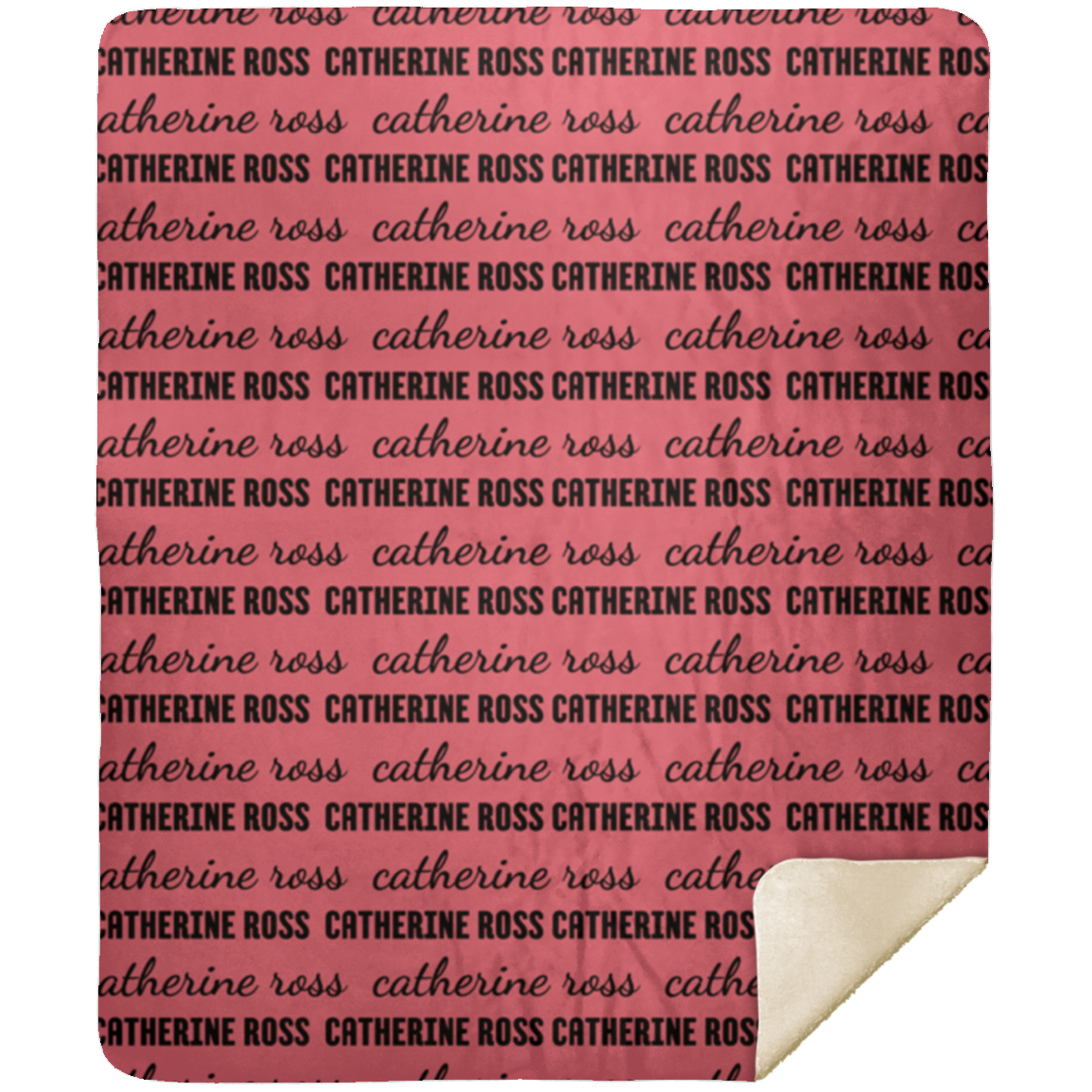 50% OFF SALE - CATHERINE ROSS MULTIPLE FONTS PINK BLANKET - COZY FLEECE/PREMIUM SHERPA BLANKET