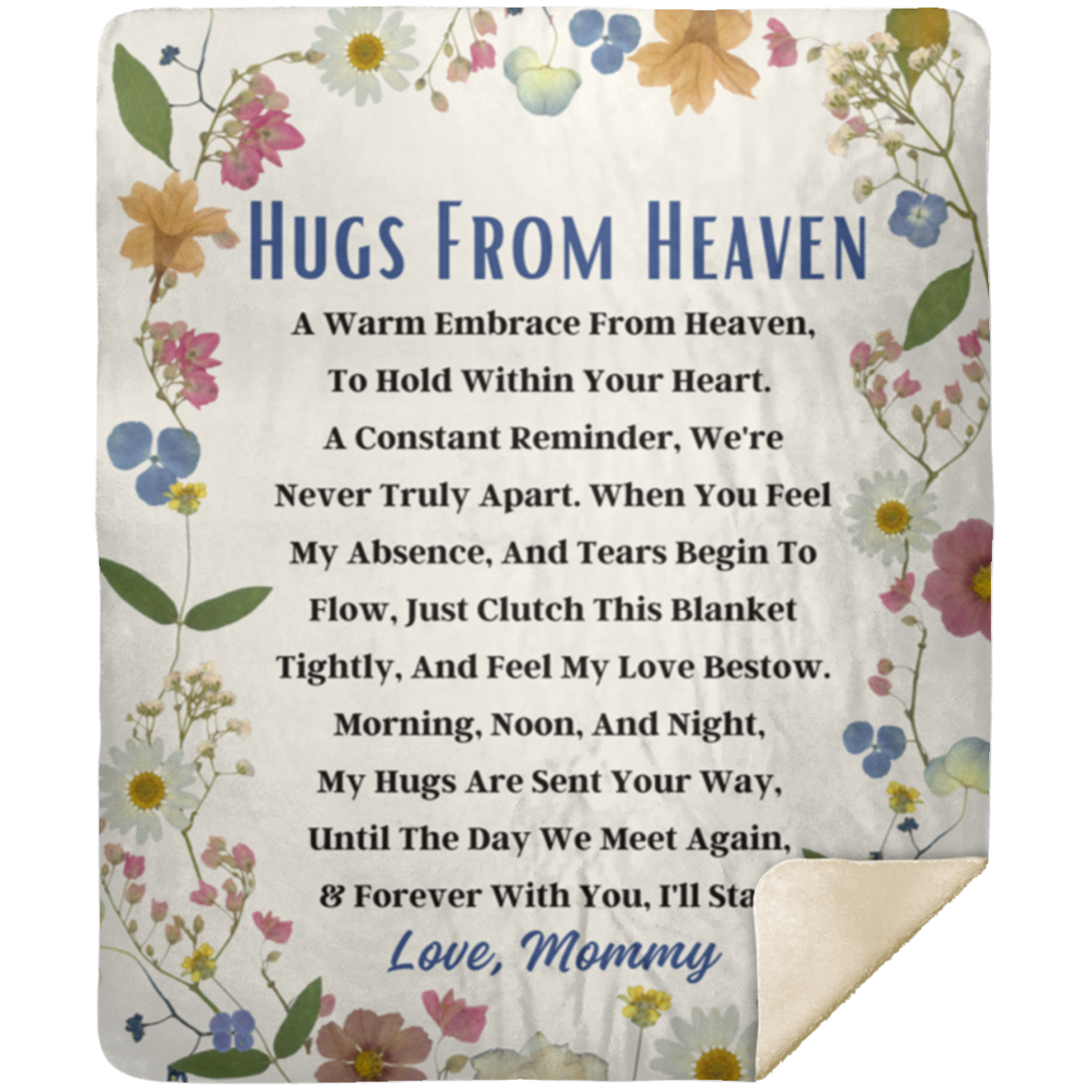 50% OFF SALE - HUGS FROM HEAVEN FLORAL BLANKET - COZY FLEECE/PREMIUM SHERPA BLANKET