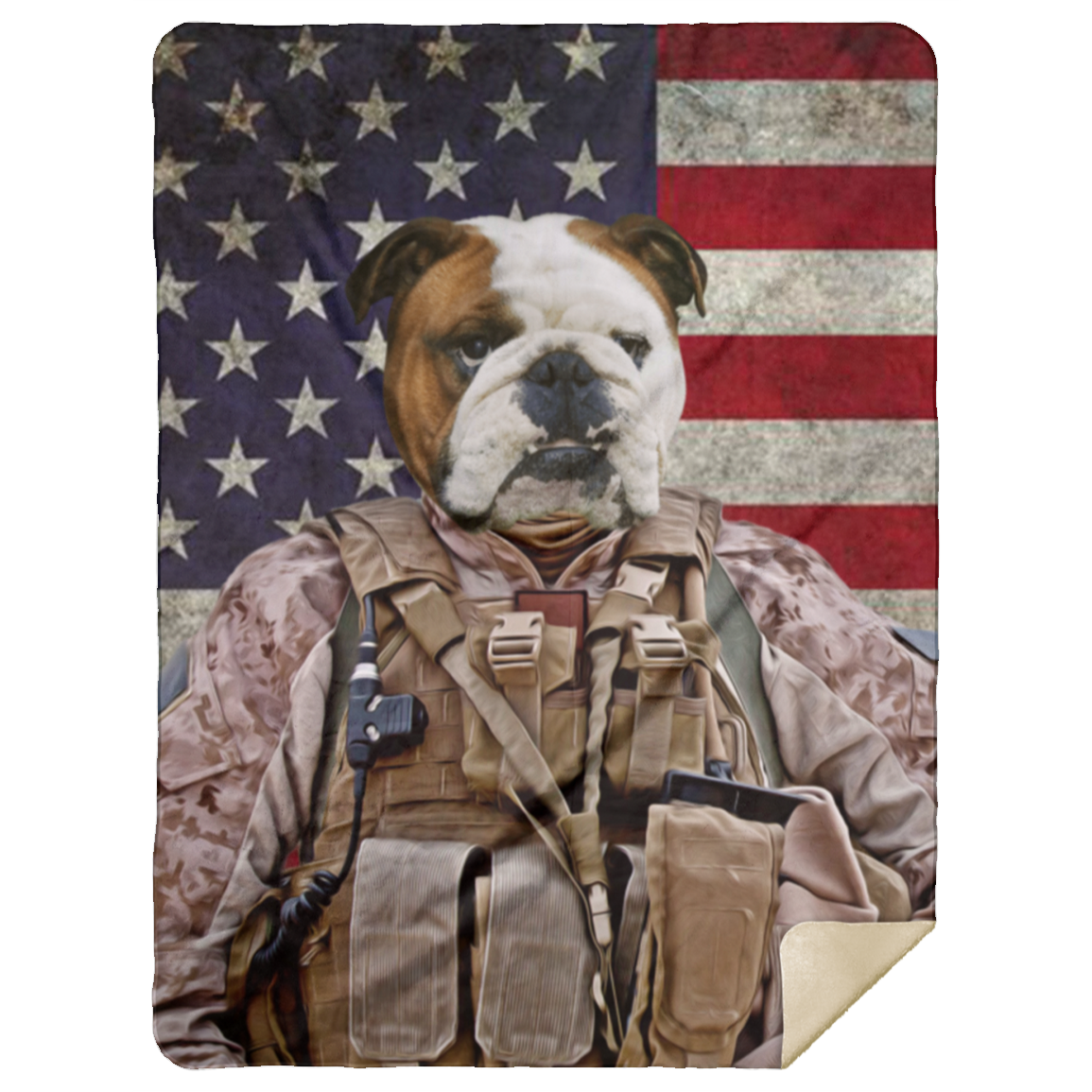 Personalized Dog Army Blanket