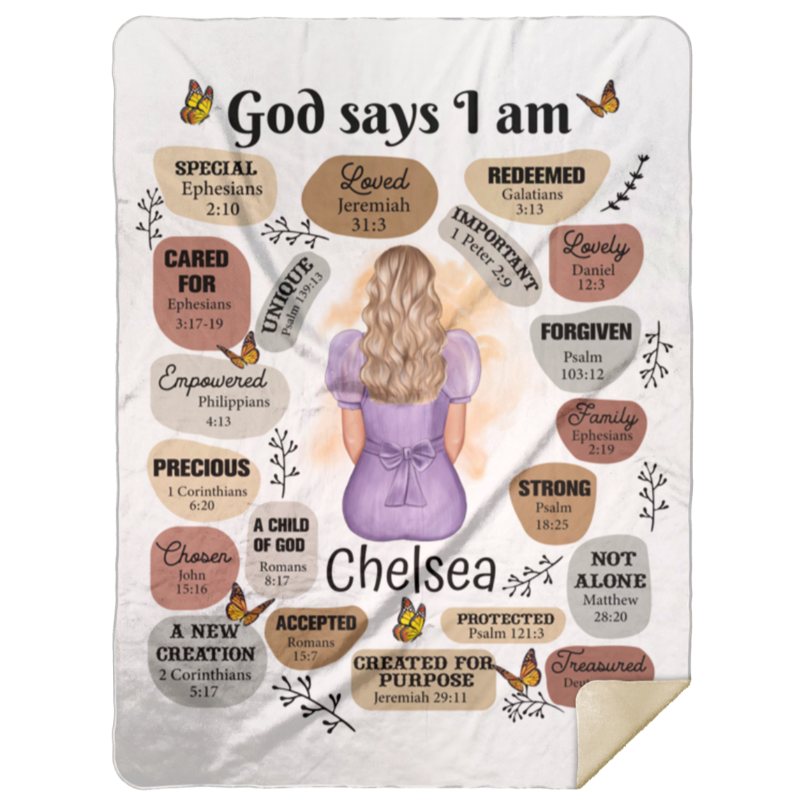 50% OFF SALE - God Says I Am Bible Verses - COZY FLEECE/PREMIUM SHERPA BLANKET