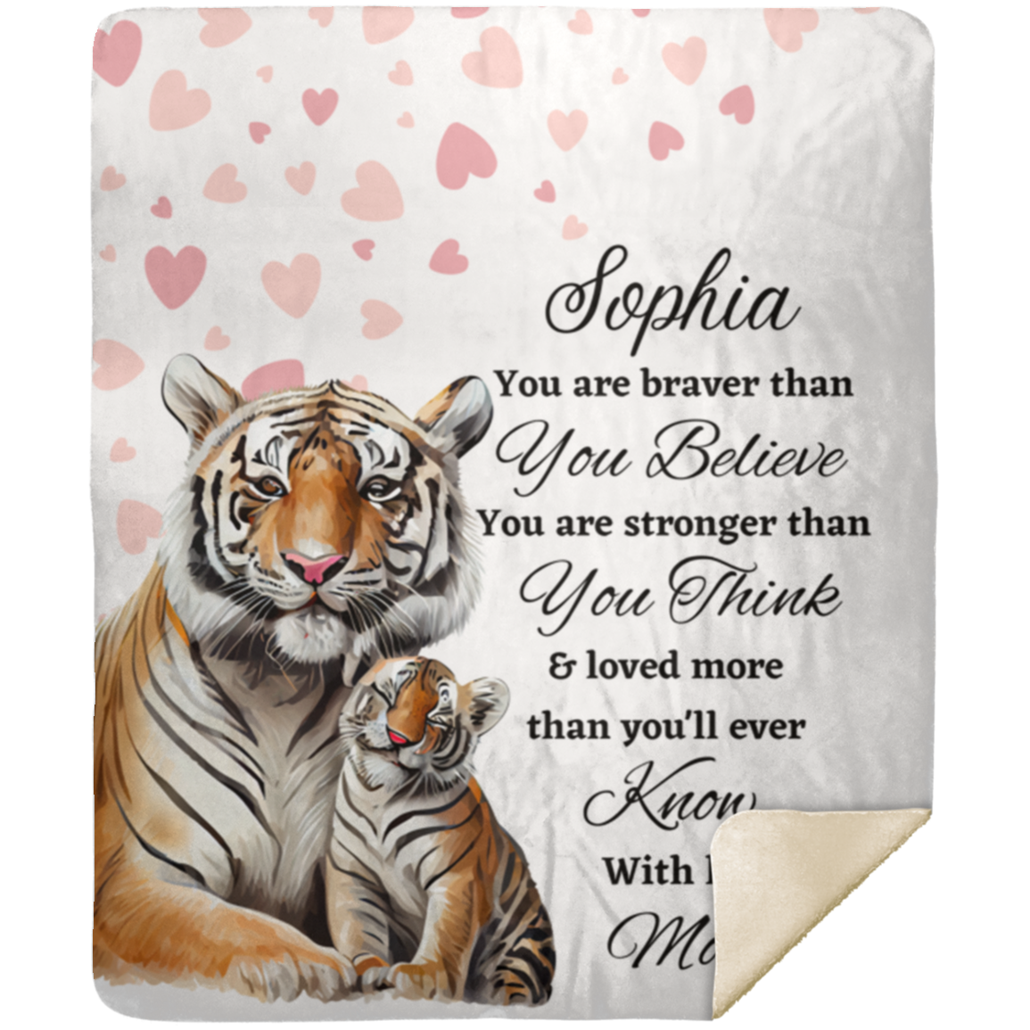 50% OFF SALE - TIGER MOM AND BABY BLANKET - COZY FLEECE/PREMIUM SHERPA BLANKET