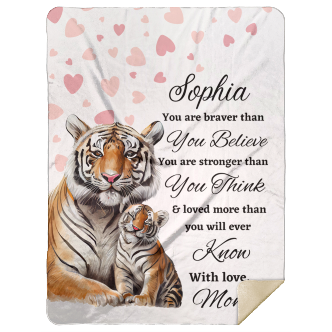 50% OFF SALE - TIGER MOM AND BABY BLANKET - COZY FLEECE/PREMIUM SHERPA BLANKET