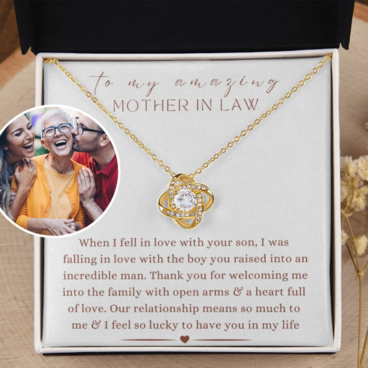 [Almost Sold Out] To My Amazing Mother In Law - When I Fell In Love - Gold Love Knot Necklace