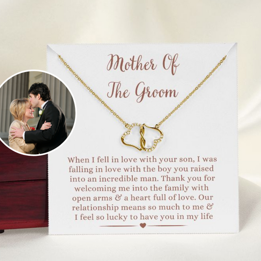 [Almost Sold Out] When I Fell In Love With Your Son - Mother Of The Groom - 10k Solid Yellow Gold Hearts Necklace