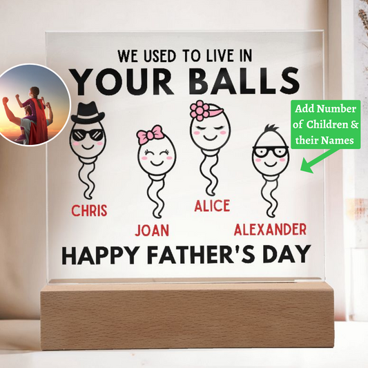 [Almost Sold Out] Personalized Happy Father's Day Gag Gift Acrylic Plaque