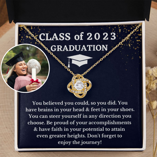 [Almost Sold Out] Class Of 2023 - You Believed You Could - 18k Gold Love Knot Necklace