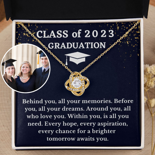 [Almost Sold Out] Class Of 2023 - A Brighter Future - 18k Gold Love Knot Necklace