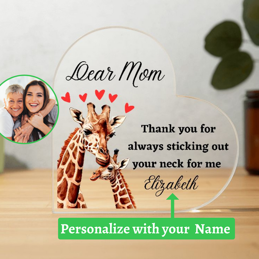 [Almost Sold Out] Dear Mom - Giraffe Mom and Child Acrylic Plaque