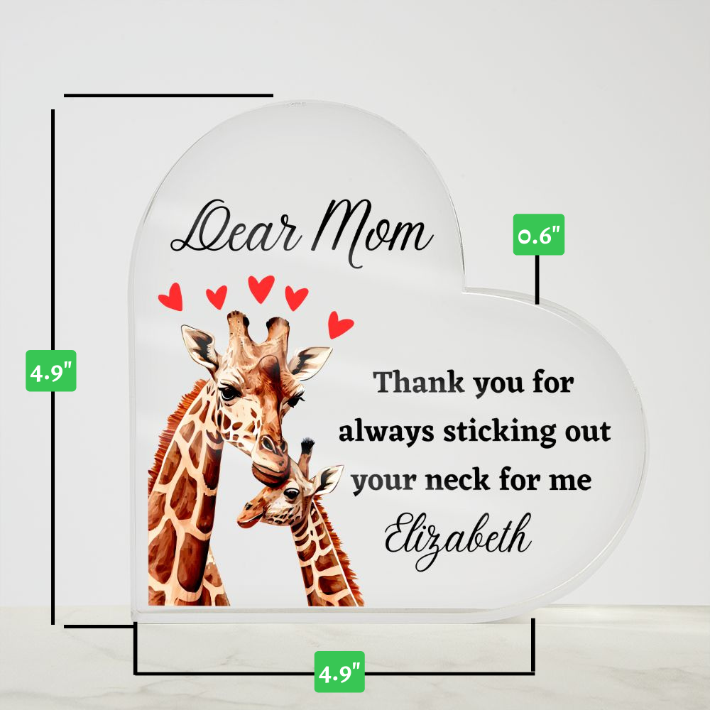 [Almost Sold Out] Dear Mom - Giraffe Mom and Child Acrylic Plaque