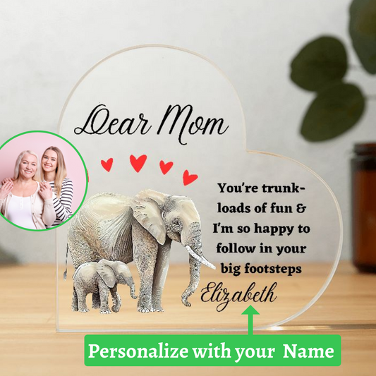 [Almost Sold Out] Dear Mom - Elephant and Child - Acrylic Plaque