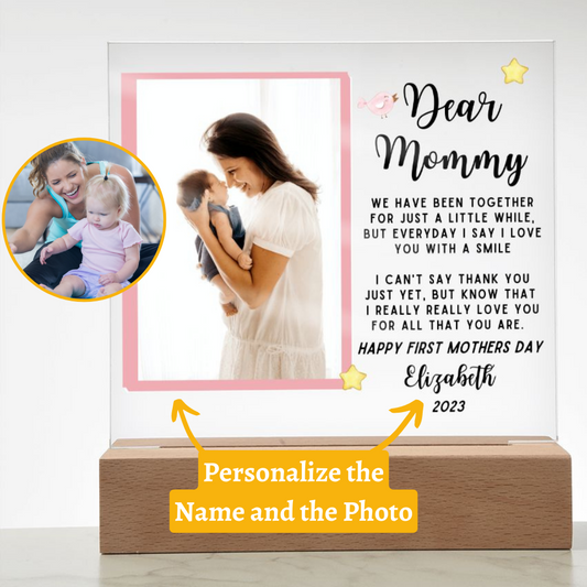 [Almost Sold Out] Dear Mommy - From Baby Girl - Acrylic Plaque and Stand