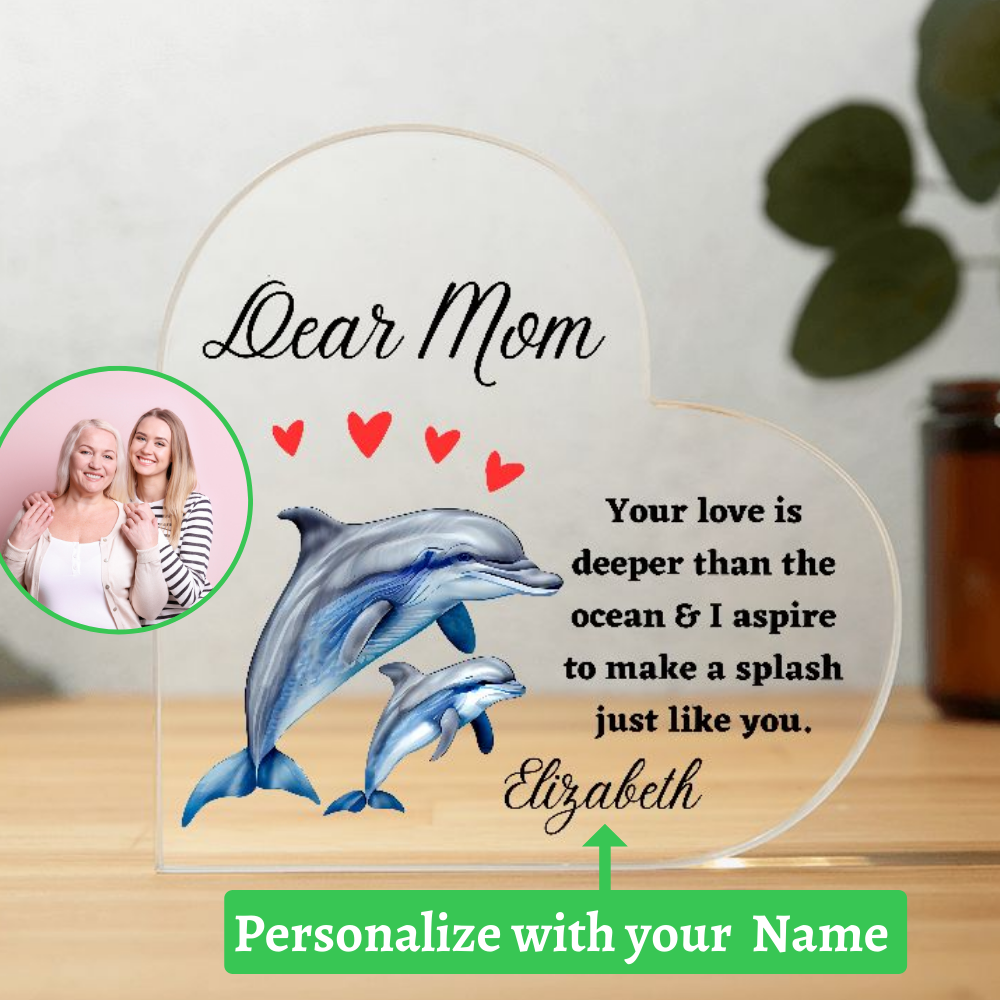 [Almost Sold Out] Dear Mom - Dolphin and Child - Acrylic Plaque