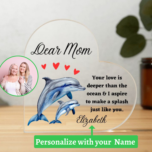[Almost Sold Out] Dear Mom - Dolphin and Child - Acrylic Plaque