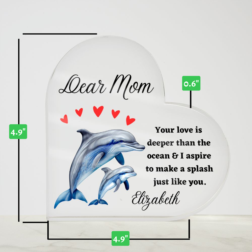 [Almost Sold Out] Dear Mom - Dolphin and Child - Acrylic Plaque