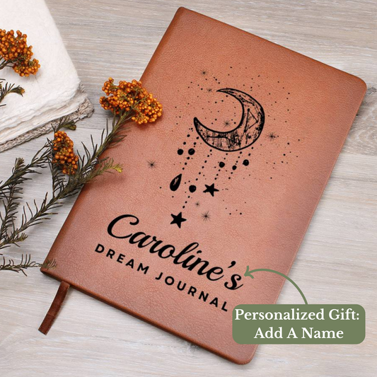 [Almost Sold Out] Personalized Graphic Leather Crescent Dream Journal