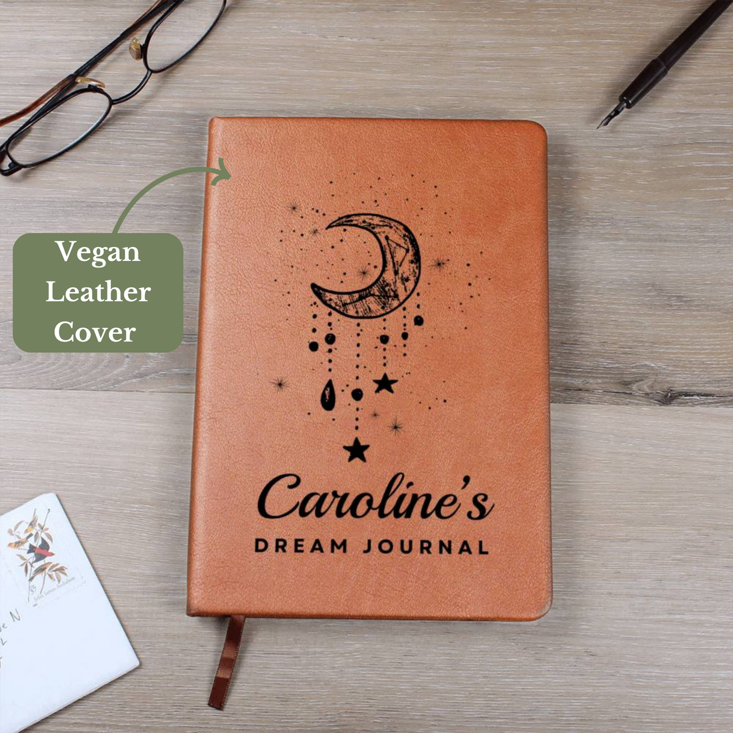 [Almost Sold Out] Personalized Graphic Leather Crescent Dream Journal