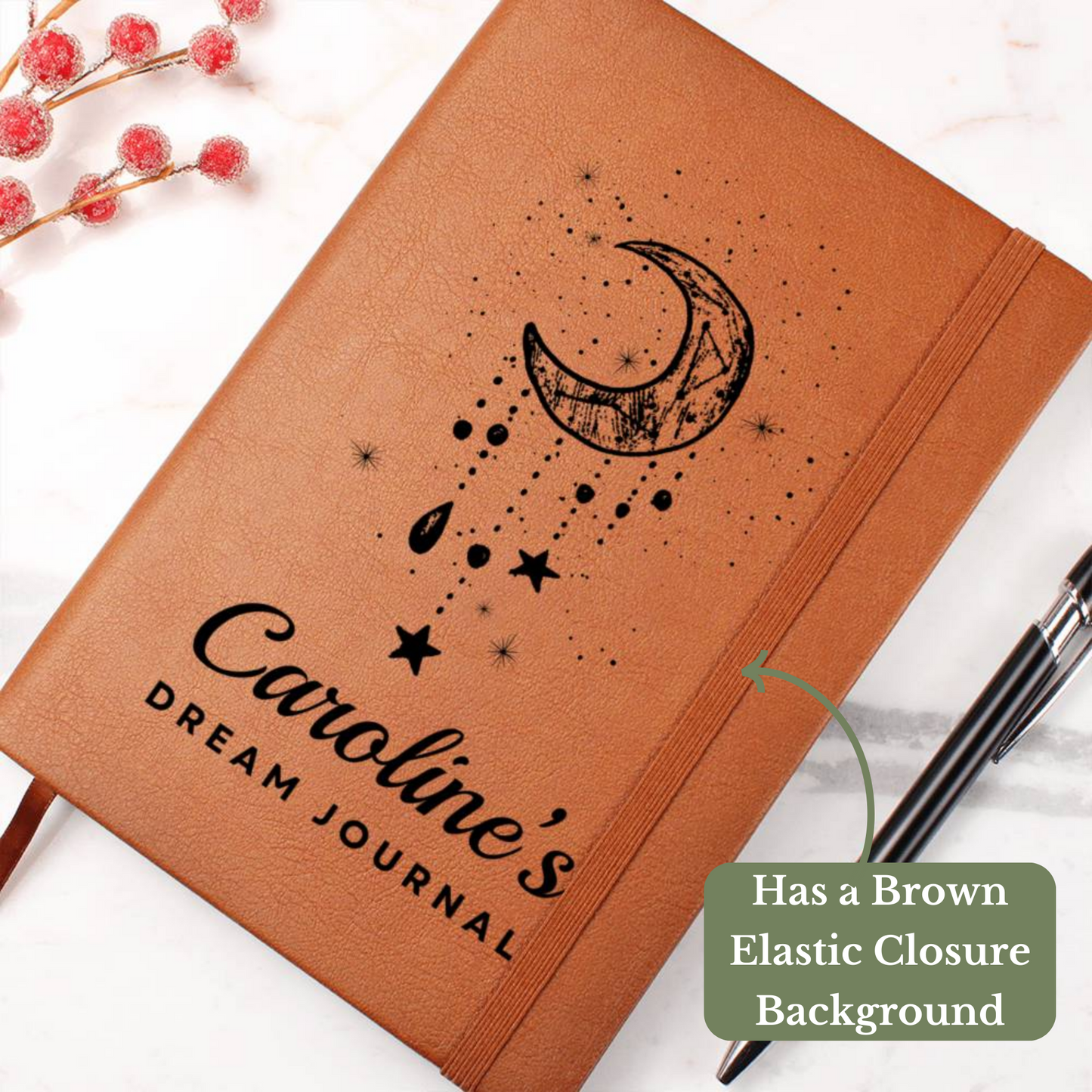 [Almost Sold Out] Personalized Graphic Leather Crescent Dream Journal