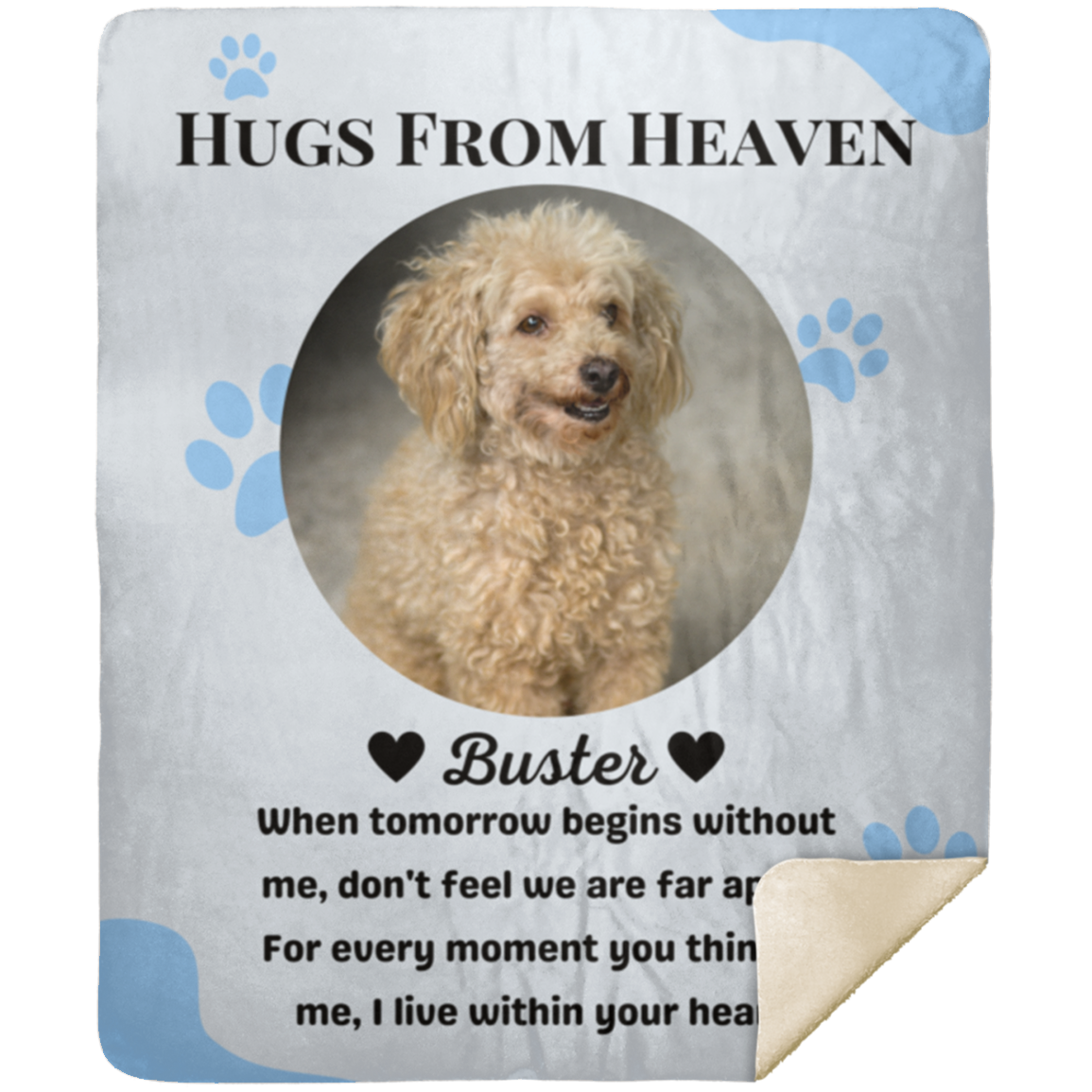 50% OFF SALE - HUGS FROM HEAVEN DOG BLANKET - COZY FLEECE/PREMIUM SHERPA BLANKET