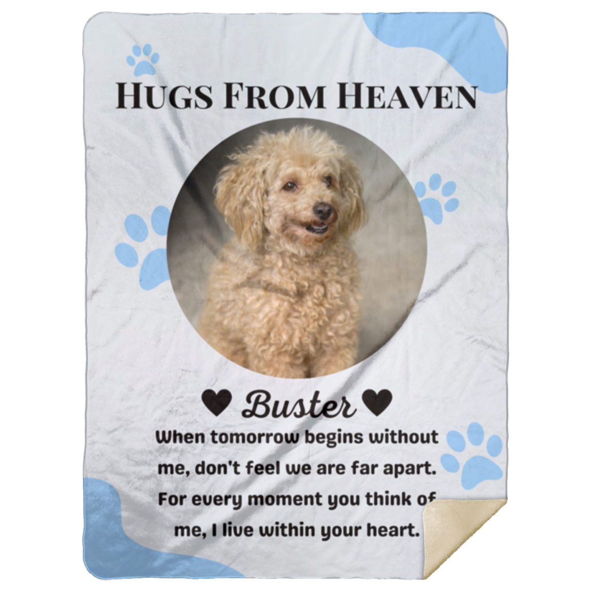 50% OFF SALE - HUGS FROM HEAVEN DOG BLANKET - COZY FLEECE/PREMIUM SHERPA BLANKET