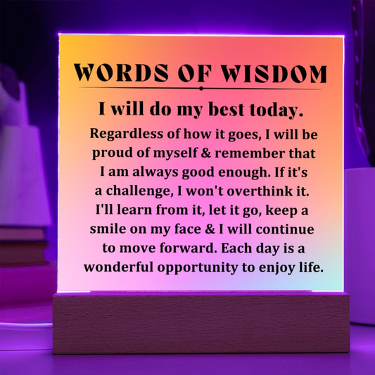 [Almost Sold Out] Words of Wisdom - Pink Gradient Acrylic Plaque