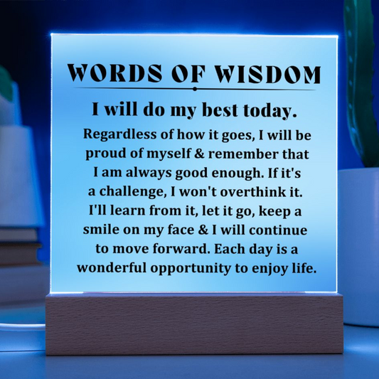 [Almost Sold Out] Words of Wisdom - Blue Acrylic Plaque