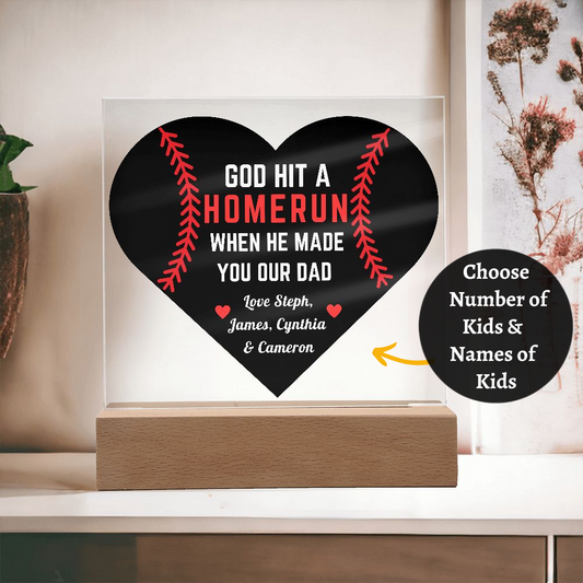 [Almost Sold Out] Personalized Baseball Father's Acrylic Plaque