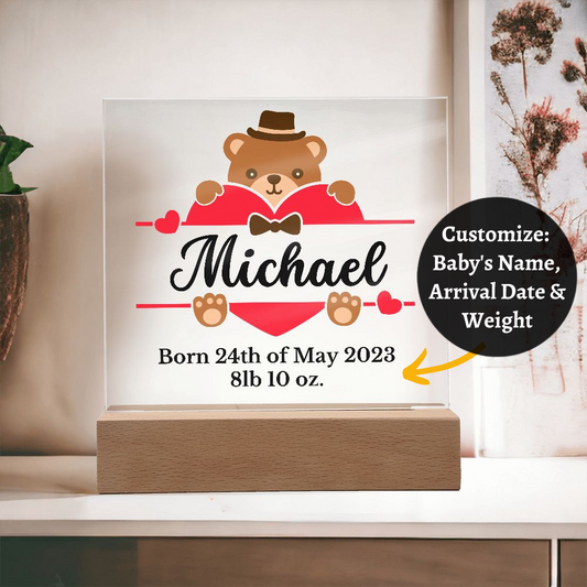 [Almost Sold Out] Personalized New Born Announcement Acrylic Plaque