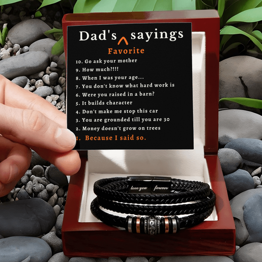 Almost Sold Out - Dad Leather Bracelet - Dad's Favorite Sayings