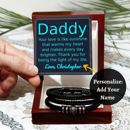 [Almost Sold Out] Personalized Daddy - Love Like Sunshine - Mens Bracelet