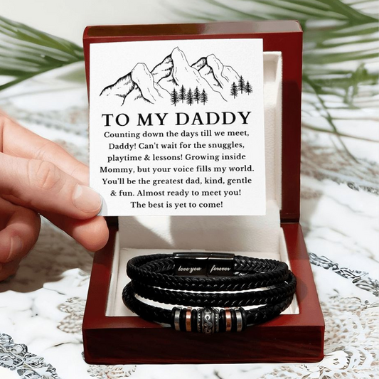 [Almost Sold Out] To My Daddy - Vegan Leather Mens Bracelet