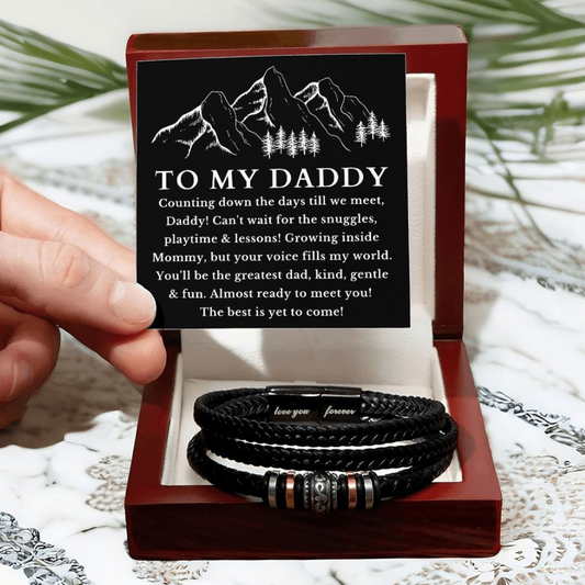 [Almost Sold Out] To My Daddy - Vegan Leather Mens Bracelet