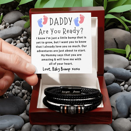 [Almost Sold Out] Daddy, Are You Ready - Vegan Leather Mens Bracelet